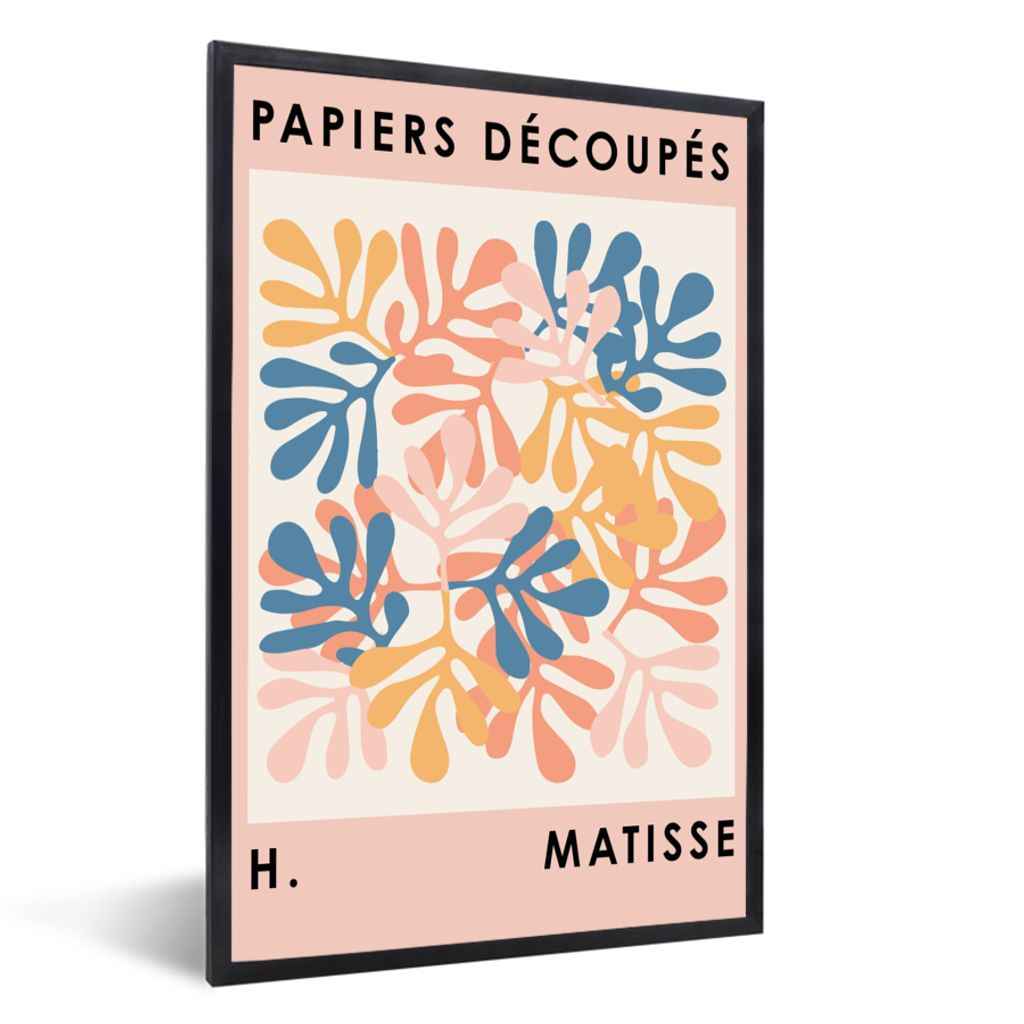 MuchoWow Gerahmtes Poster Matisse - Pflanzen - Pastell - Natur 60x90 cm - Poster mit Schwarzem Bilderrahmen Wandposter Rahmen Foto Bilder - Kunst