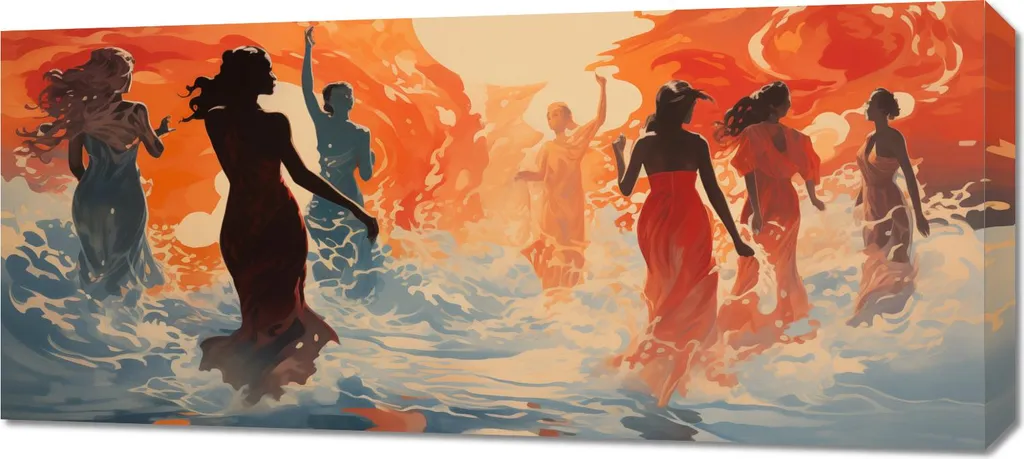 Quadro 90x40cm Danza ardente