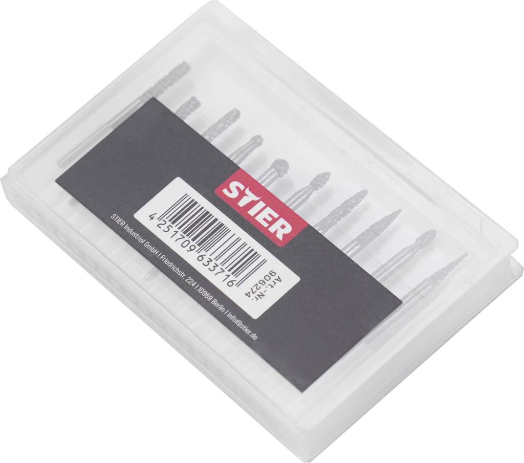 STIER HM Frässtifte-Set 10-tlg. 3 mm Schaft