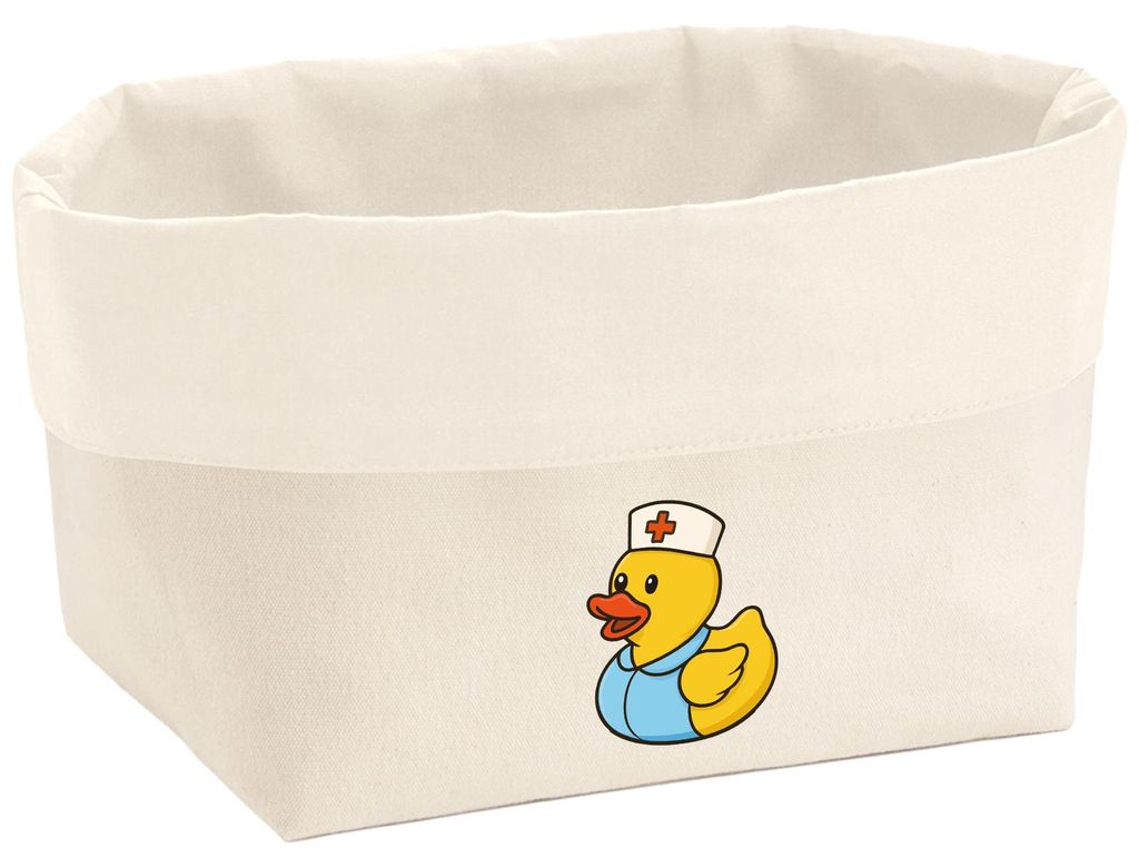 Huuraa Organizer Quietscheente Altenpflege Comic Gummiente 8 Liter Large Canvas Baumwolle Utensilo Geschenkidee