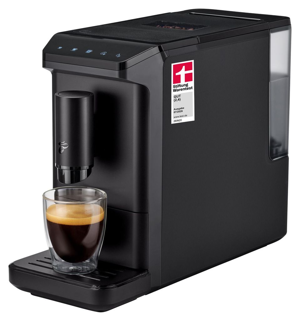 Tchibo Kaffeevollautomat Esperto mini, Schwarz, nur 16 cm Produktbild 