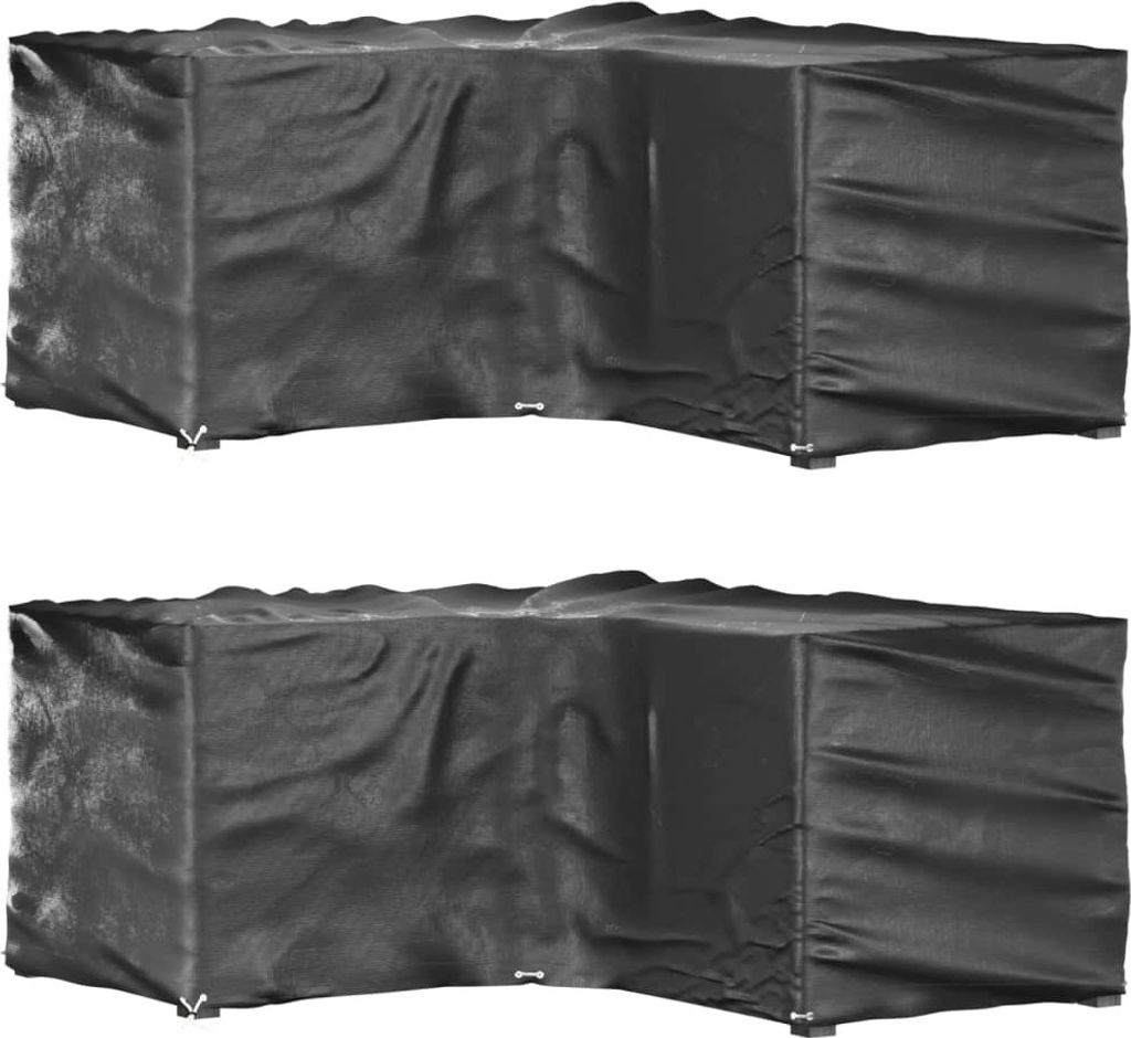 Gartenmöbel-Abdeckungen in L-Form 2 Stk. 16 Ösen 215x215x90 cm