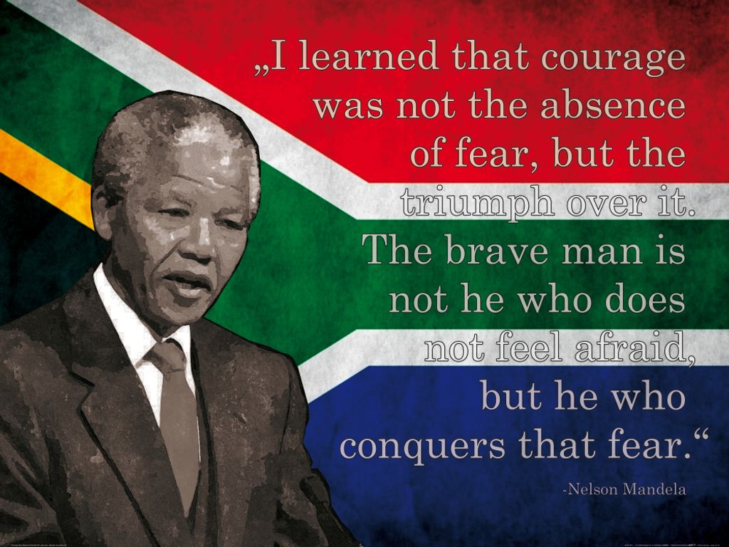 Nelson Mandela Kunstdruck Bild - Mut, Besiege Die Angst (60 x 80 cm)