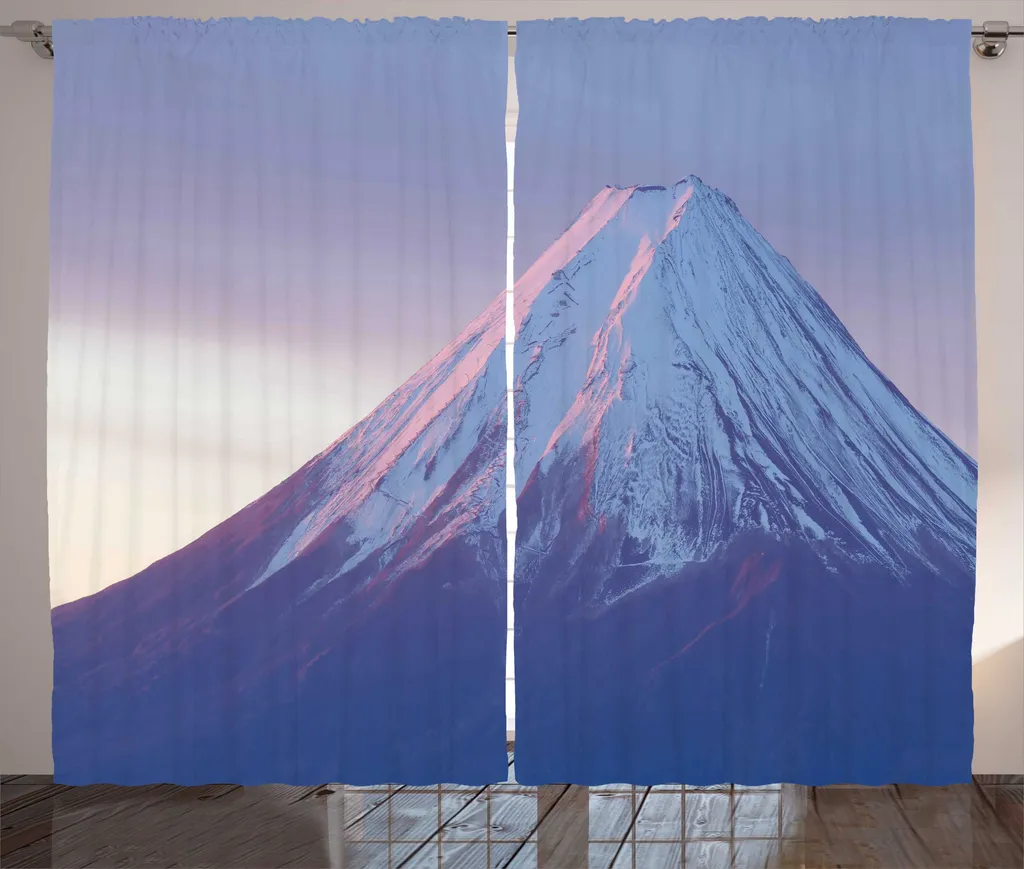 Rideau Décoratif pour Chambre Ambiance Montagne Enneigée Format 280 x 225 cm