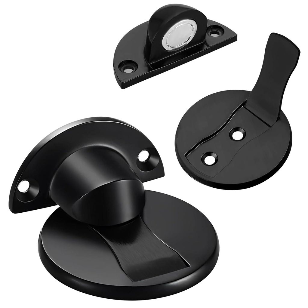 Magnetischer Türstopper, unsichtbarer magnetischer Bodentürstopper, robuster Türhalter aus Edelstahl zum Offenhalten der Tür, inklusive 3M-Kleb...