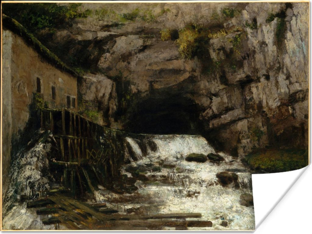 MuchoWow Poster Quelle der Loue - Gemälde von Gustave Courbet 80x60 cm - Kunst für zu Hause