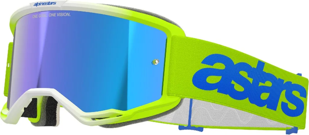 Masque Alpinestars Vision 5 Blaze Jaune et Bleu pour Moto Cross MX