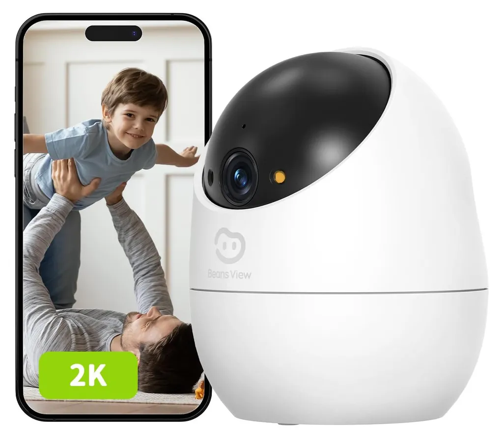 Beans View Caméra de Sécurité Intérieure 2K - Surveillance Vidéo WiFi