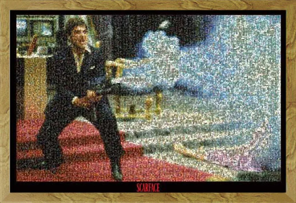 Cadre Photo Scarface Mosaïque avec affiche sous verre acrylique Shinsuke