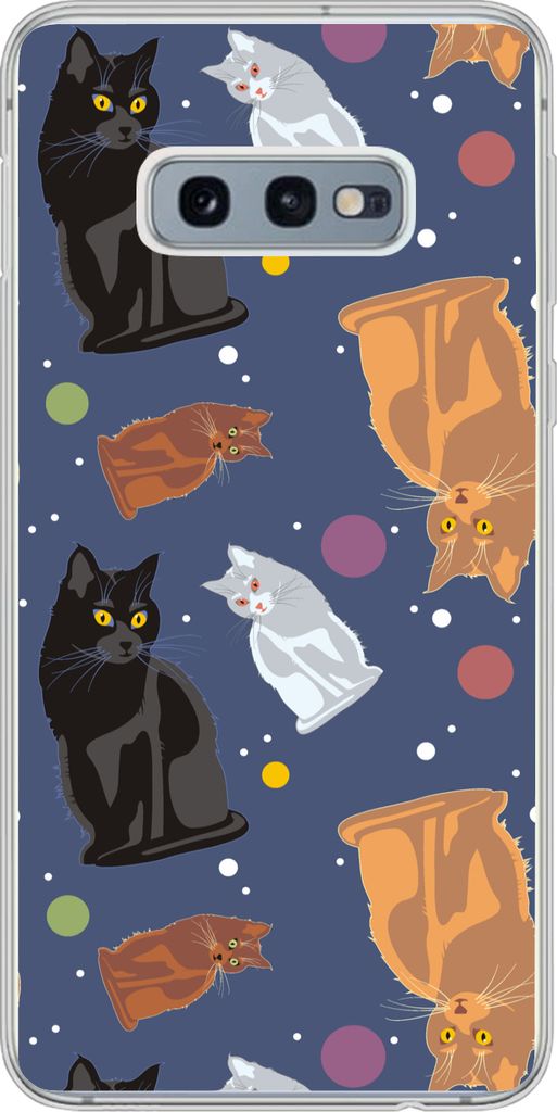 MuchoWow Handyhülle Schutzhülle Hülle für Telefoonhoesje Samsung Galaxy S10e Muster - Katze - Weltraum - Jungen - Mädchen - Kinder - Kinder ...