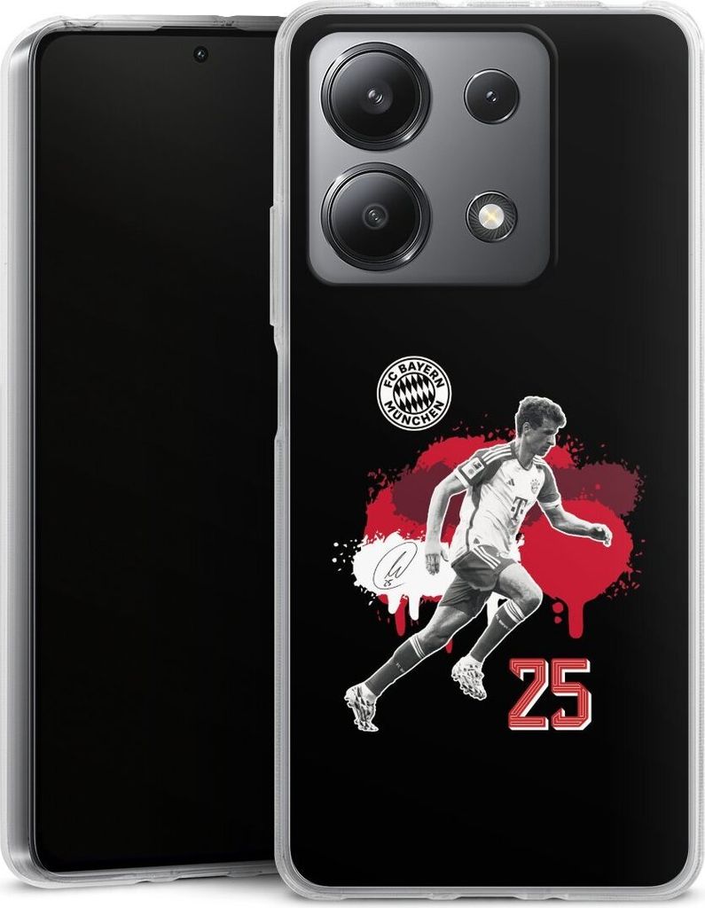 DeinDesign Handyhülle für Xiaomi Redmi Note 13 5G Silikon Hülle Case Smartphone Schutzhülle FC Bayern München Offizielles Lizenzprodukt Thomas...