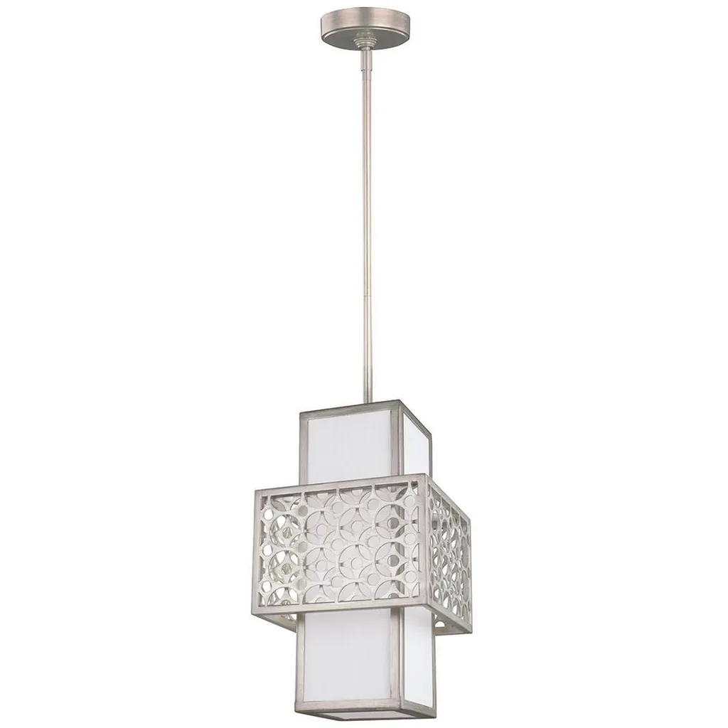 Suspension en métal argent chaud style géométrique Kenney 20x151 cm