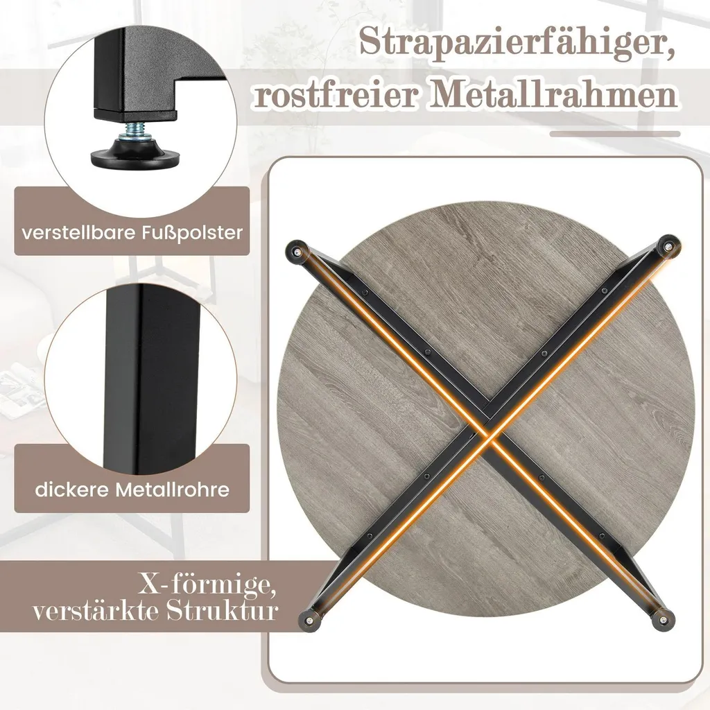Tables basses gigognes et tables d'appoint en métal gris clair - 2