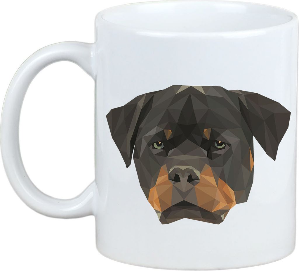 Rottweiler - Becher mit einem Bild und dem Schriftzug geometrischer Hund Art-Dog
