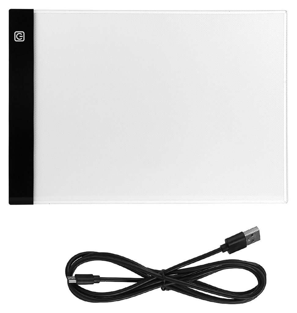 1 Stück A4 LED-Leuchttisch mit Kabel, ideal zum Zeichnen und Basteln mit Schablonen für Kinder und junge Künstler