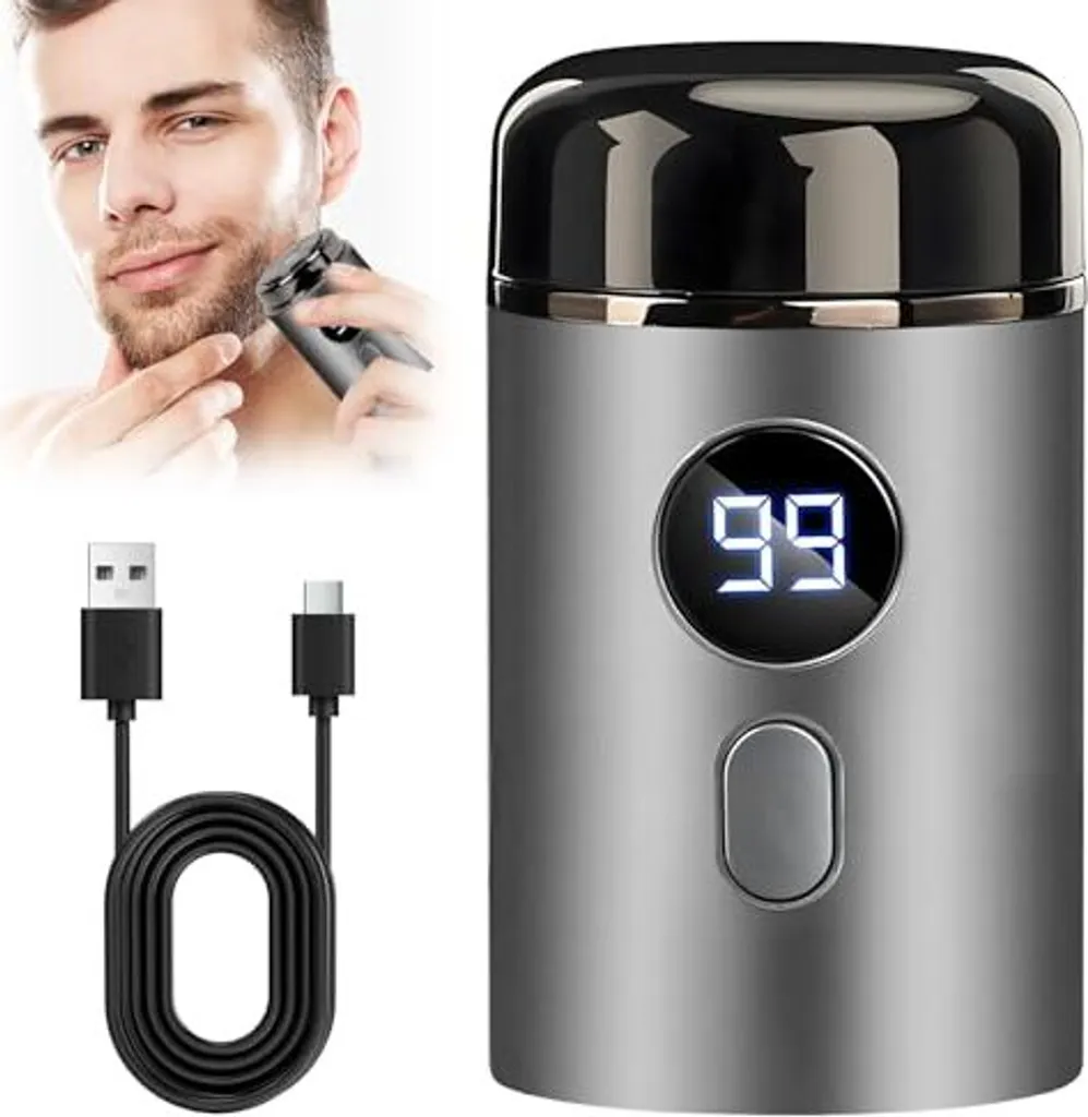 Rasoio Elettrico Portatile Uomo: Regalo Ideale USB Impermeabile Senza Fili