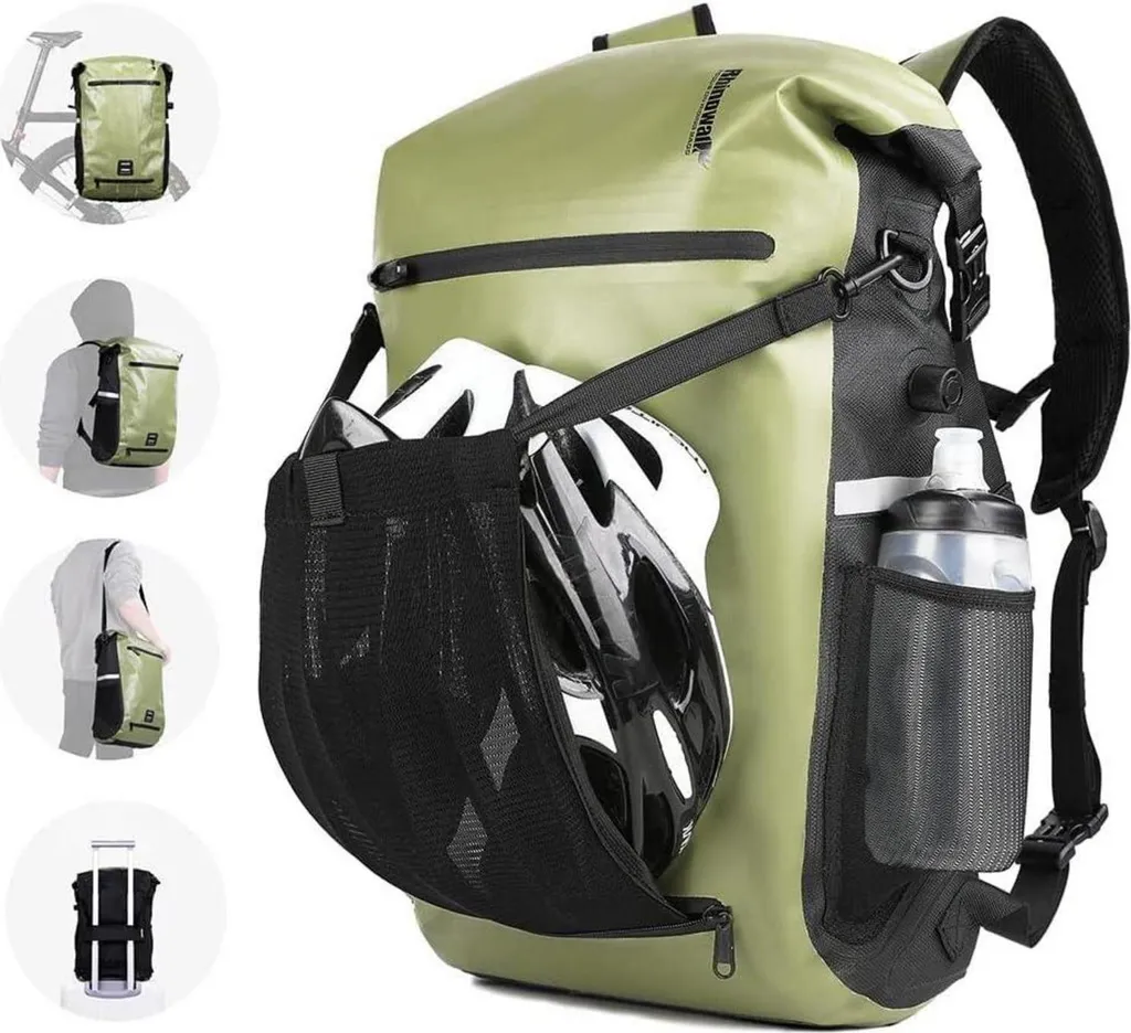 Zaino Bici 25L Impermeabile per Portapacchi e Tracolla Multifunzione