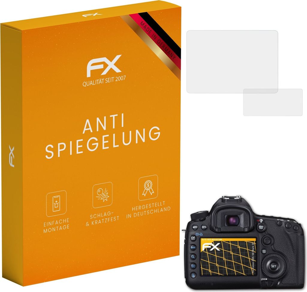 atFoliX FX-Antireflex 3x Schutzfolie kompatibel mit Canon EOS 5D Mark III Displayfolie