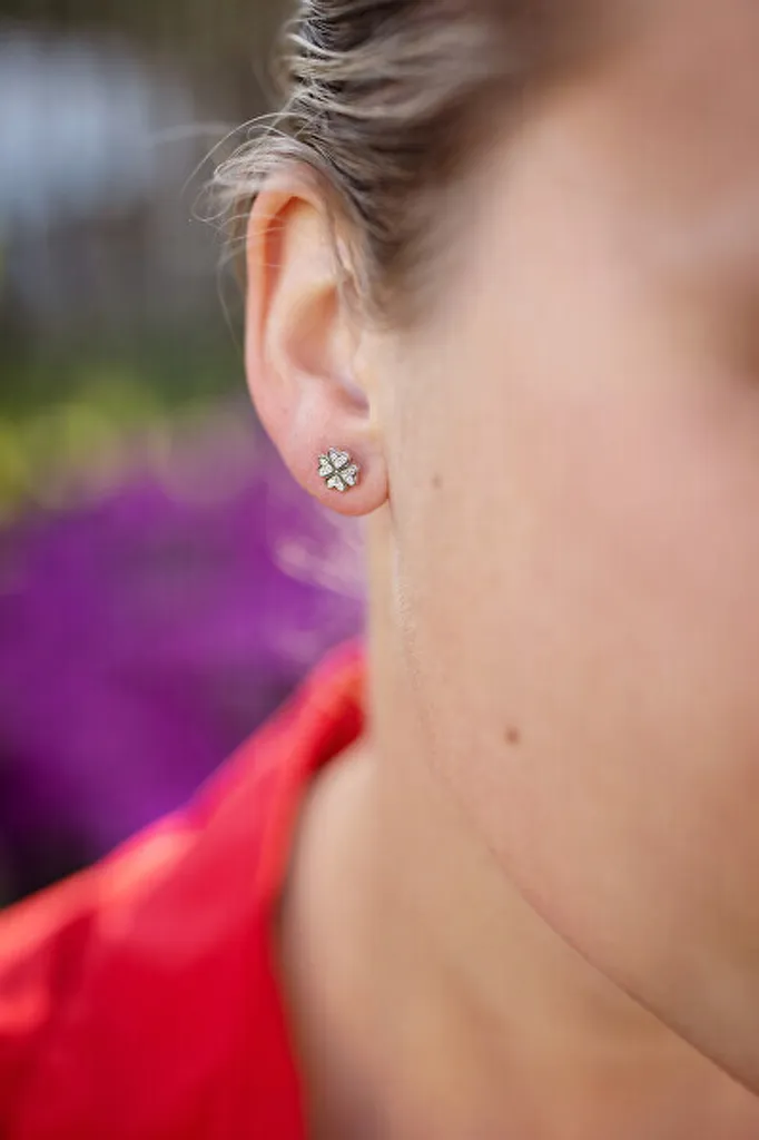 Boucles d'oreilles Argent 925 Four Leaf - Design Trèfle Finition Miroir - 2