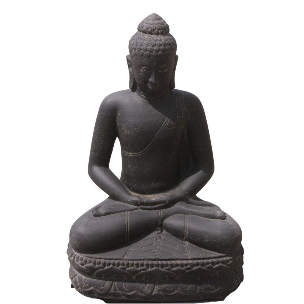 Schöner Buddha aus Steinguss perfekt für den Garten die Terasse oder den Vorgarten ist Frostfest Witterungsbeständig und Neu 125cm H, KA-BR-BLOM...