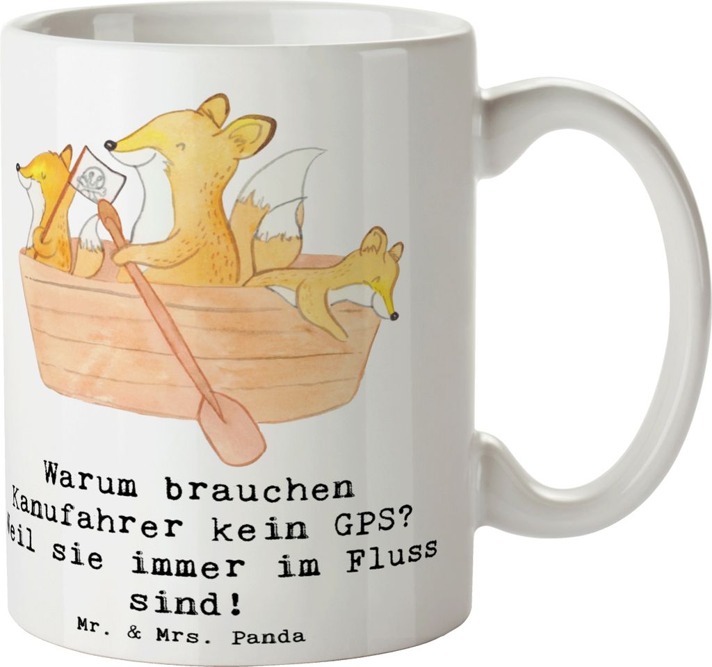 Mr. & Mrs. Panda Pott Kanu Lebensweg - Weiß - Geschenk, Fluss, hochwertige tasse, Paddeln, Kanufahrer, Abenteuer, Teamsport, Sportler, haferl, Kan...