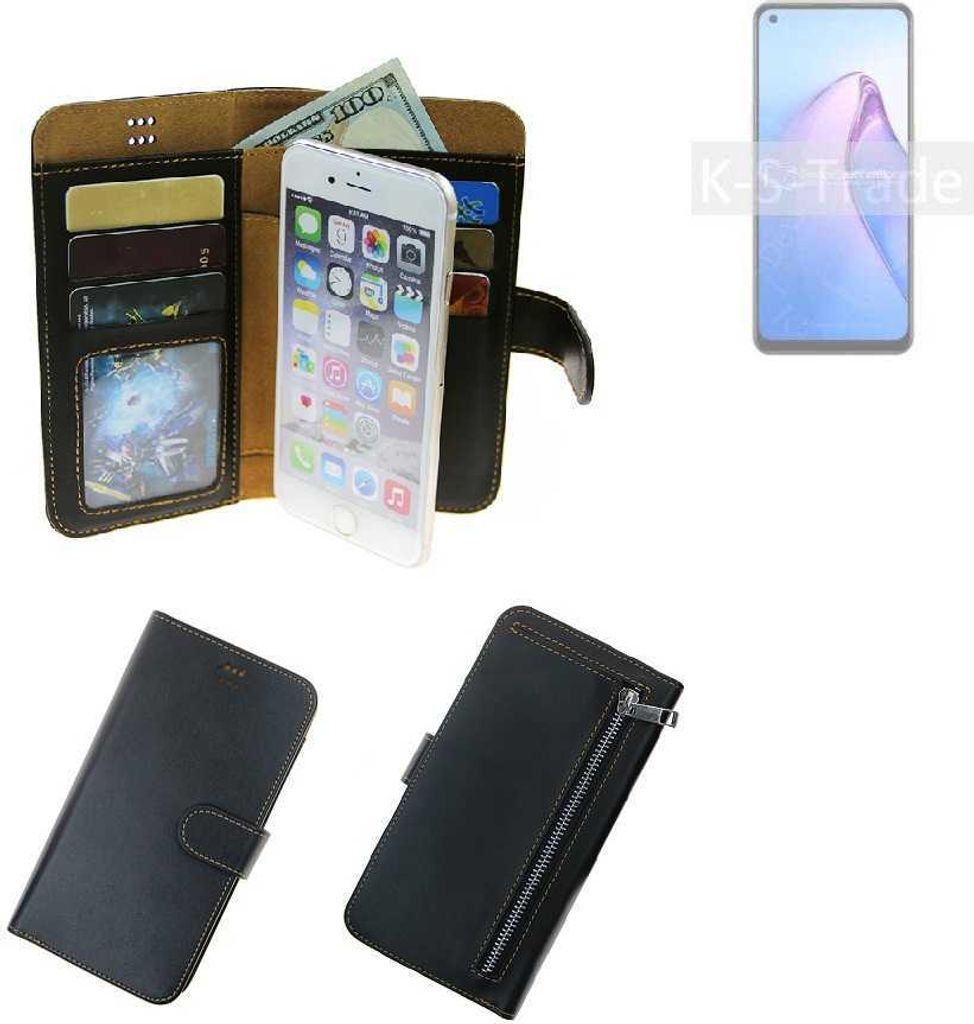 K-S-Trade Schutz Hülle kompatibel mit Oppo Reno8 4G Klapphülle Case Phone cover Slim Handytasche Handy Hülle schwarz aus Kunstleder (1 Stk)