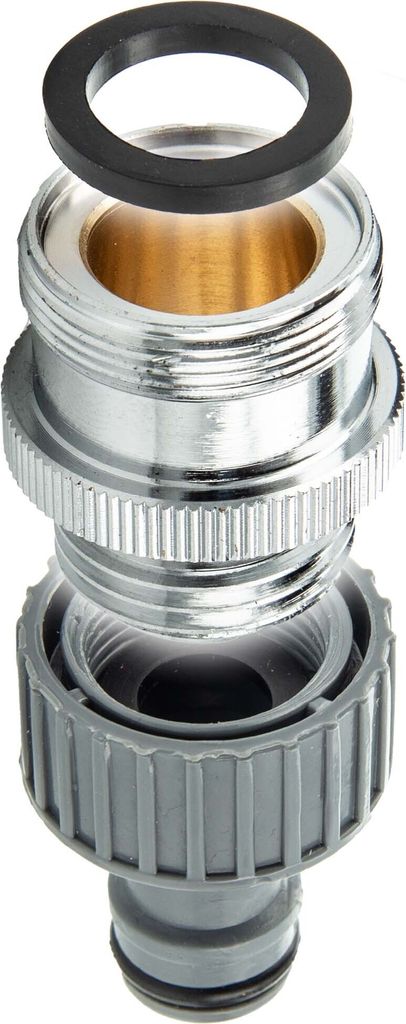 tecuro Aufnahme Adapter Übergangsstück M24 x 1 AG x 1/2 Zoll AG, Steckkupplung, MS hochglanzverchromt