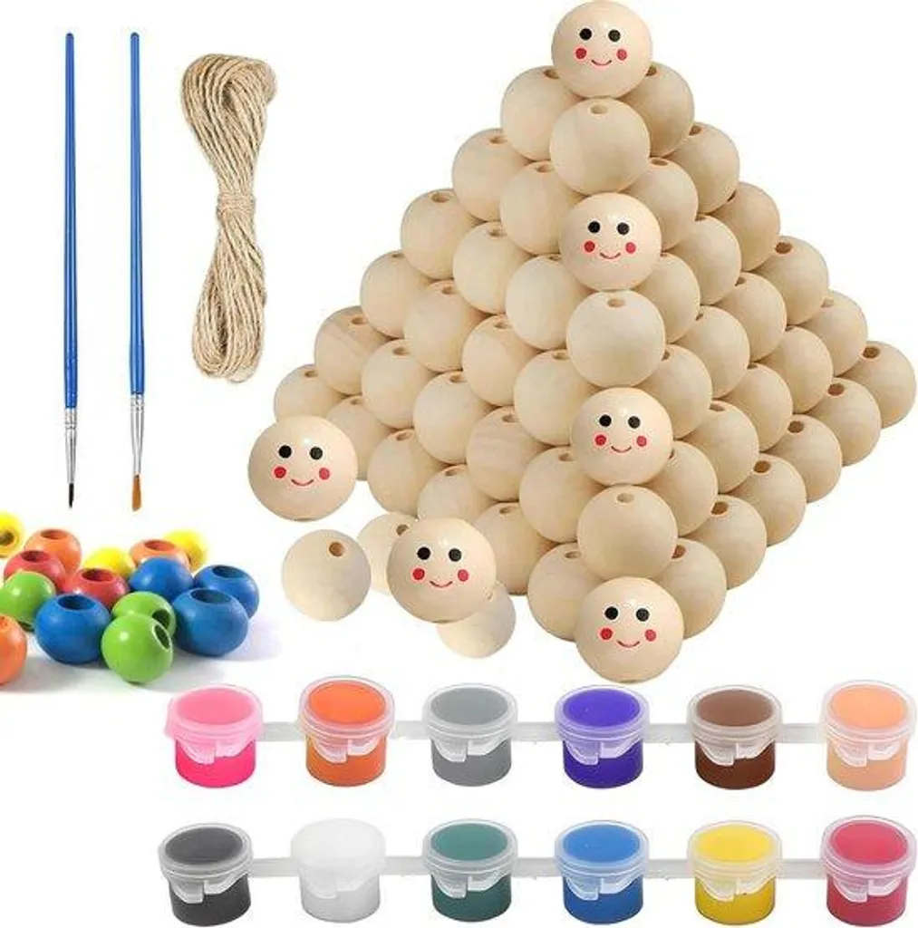 Perles en bois pour macramé 20 mm idéales pour suspensions de plantes