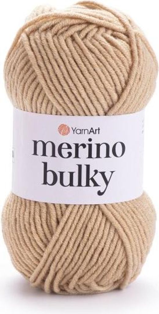 YarnArt Merino Bulky 511 Strohgelb – Weiches Premium-Garn mit Wolle, Ideal für warme Mützen, Schals und Pullover, 100g