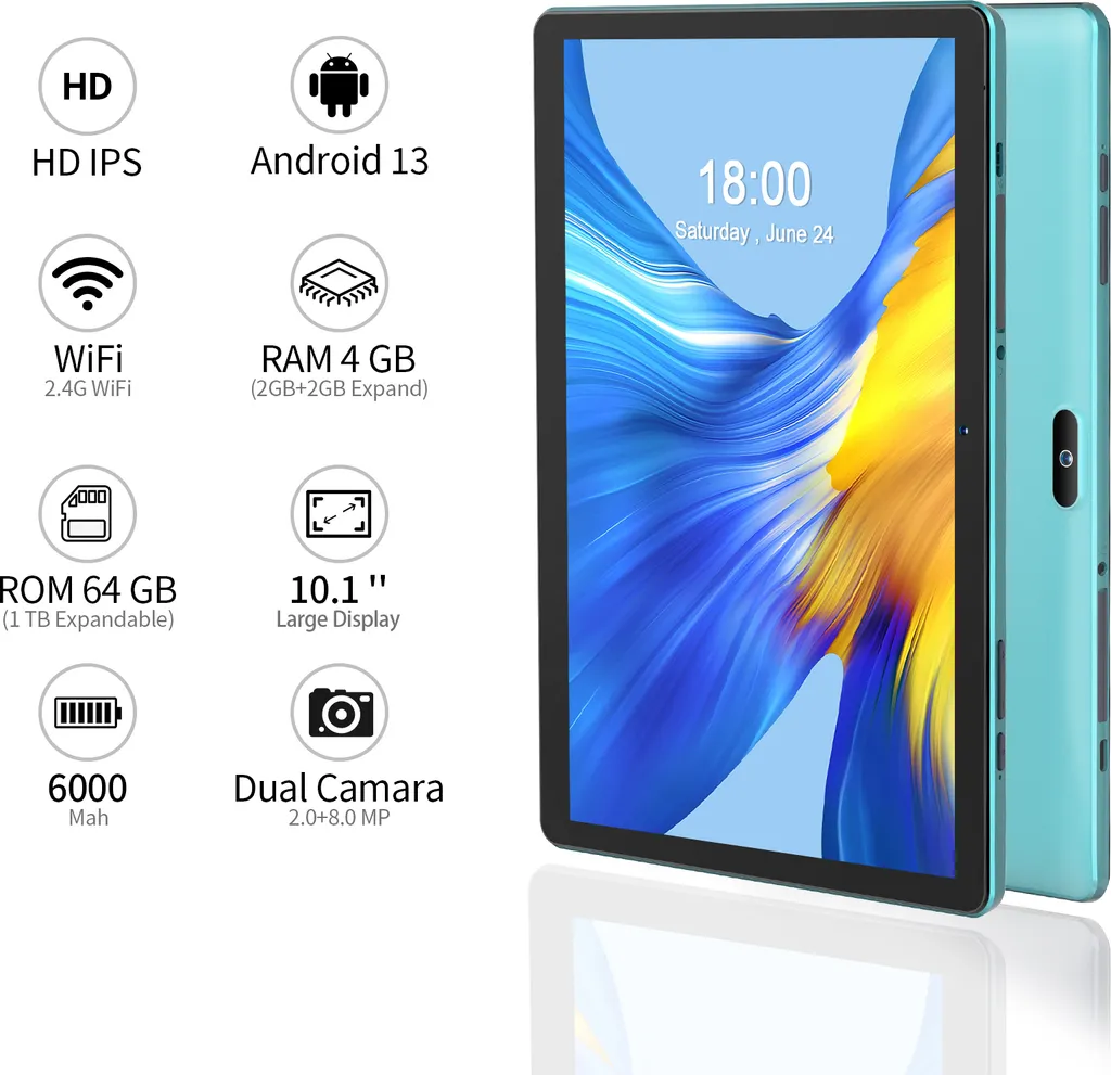 Tablette Android 10 Pouces avec Clavier et Souris - Pack Complet Bleu - 9