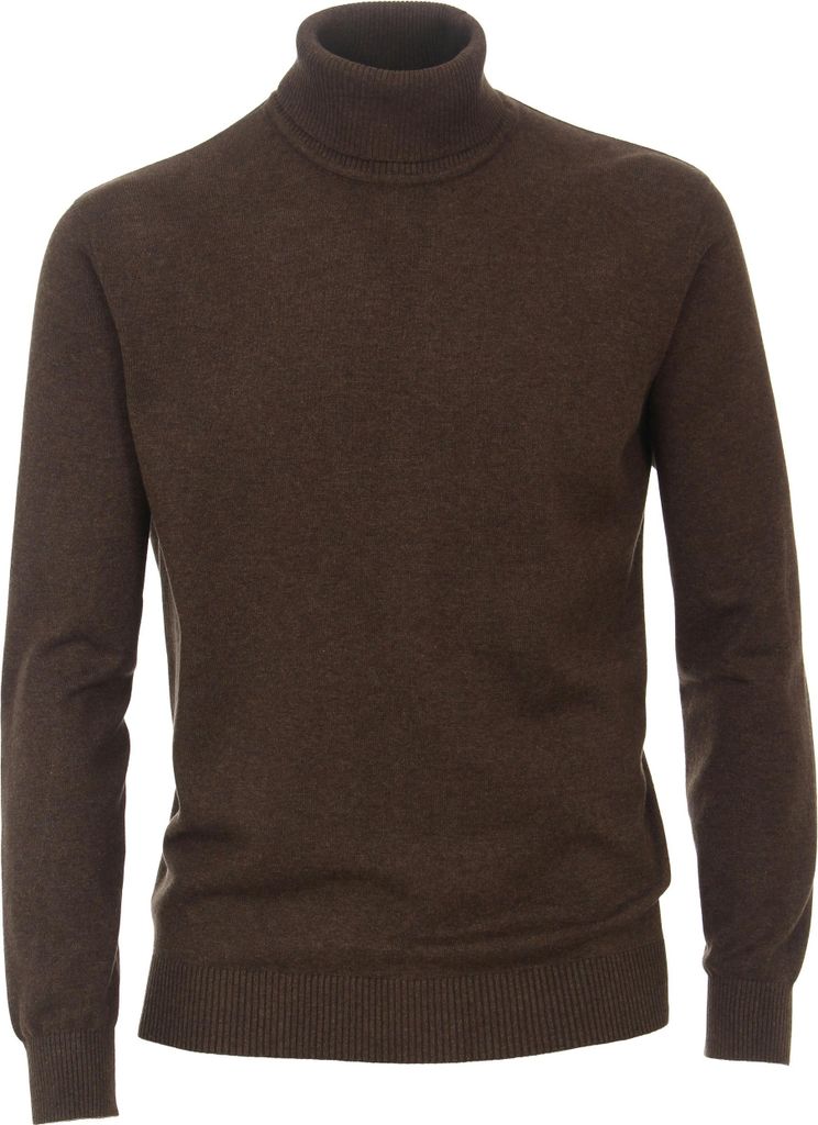 REDMOND Casual Herren Pullover Langarm Rollkragen Dunkelbraun XXL