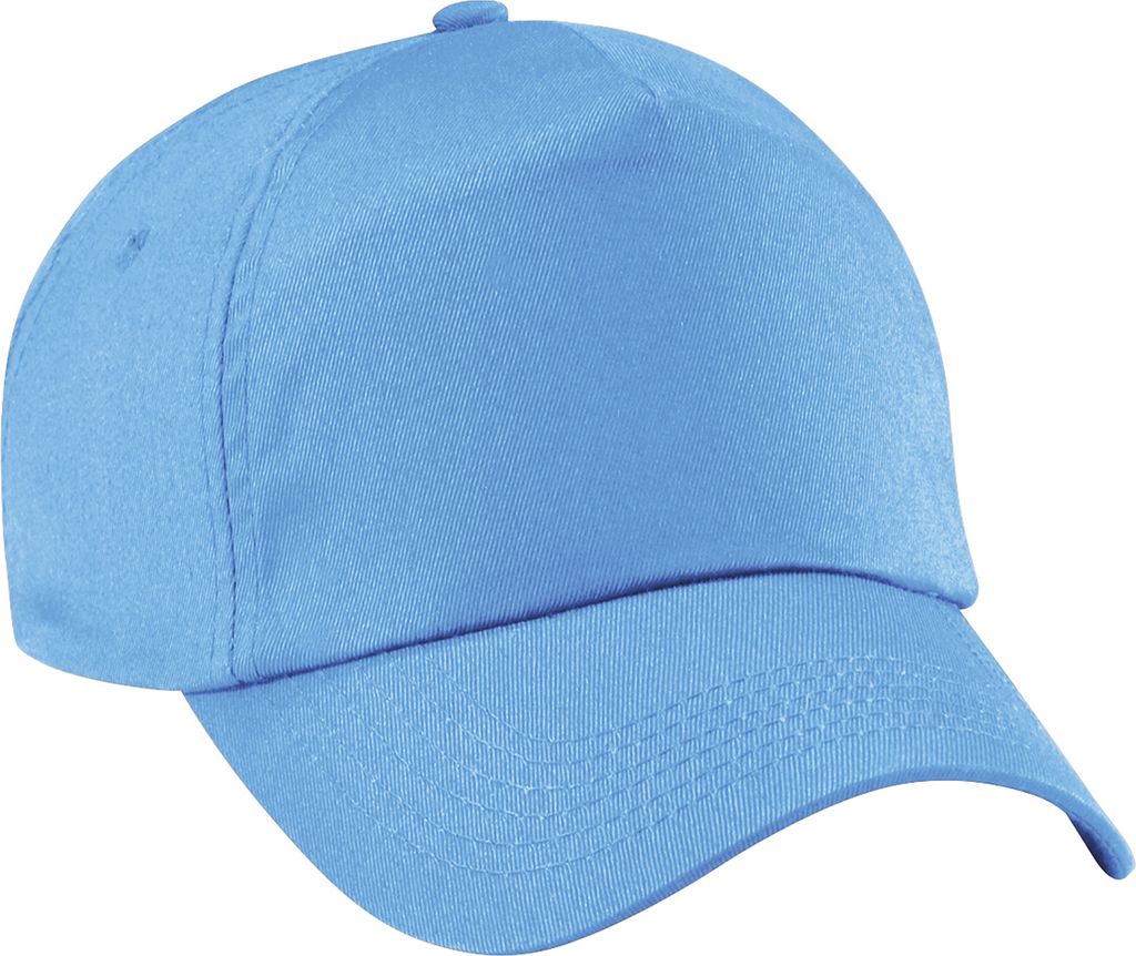 Beechfield Uni Baseballkappe mit 5 Paneelen (2 Stück/Packung) RW6698 (Einheitsgröße) (Himmelblau)