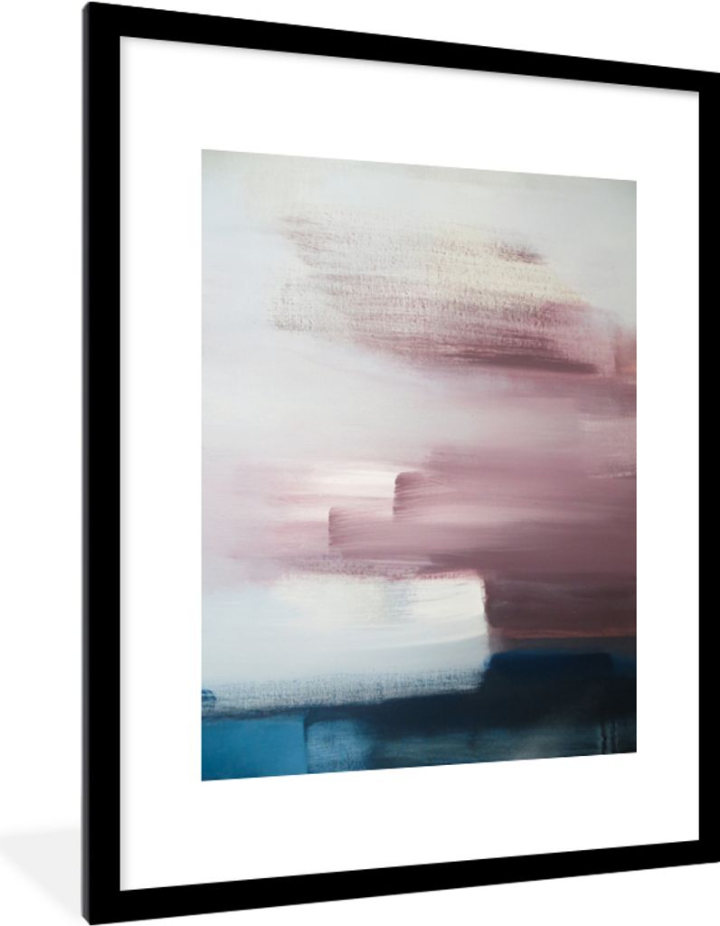 MuchoWow Gerahmtes Poster Malerei - Ölgemälde - Abstrakt 60x80 cm - Poster mit Schwarzem Bilderrahmen Wandposter Rahmen Foto Bilder - Wohnzimme...