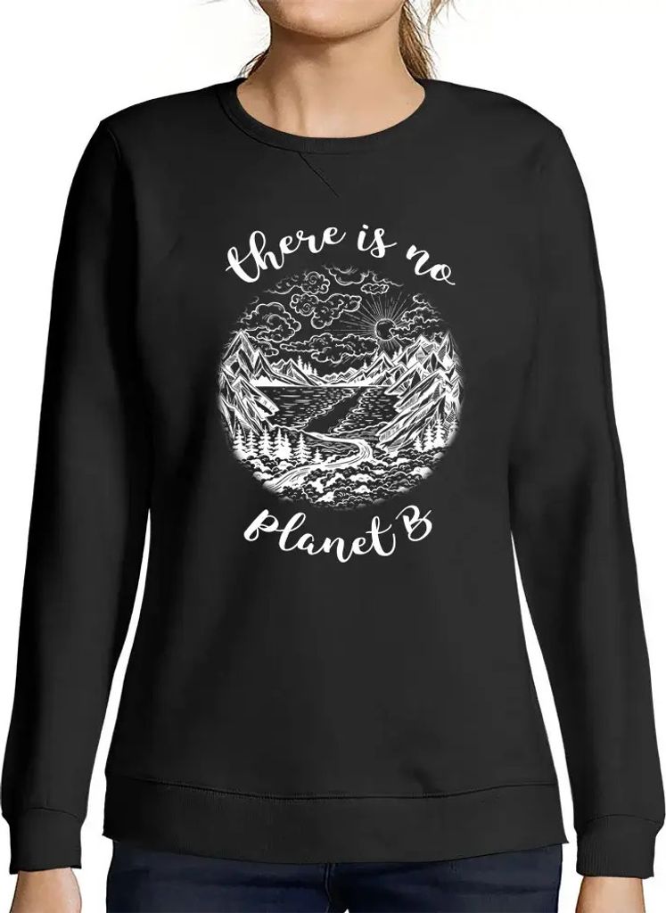 Damen Grafik T-Shirt Es gibt keinen Planeten B – There Is No Planet B – Öko-Verantwortlich Vintage Jahrgang Kurzarm Lustige Druck Geburtstag G...