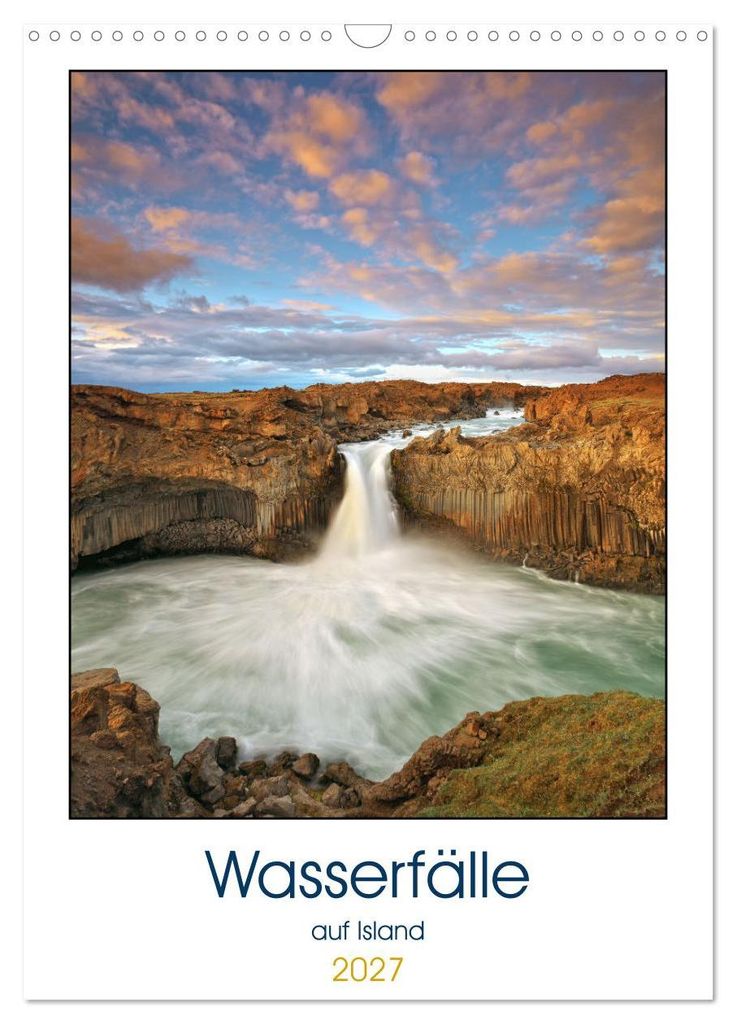 Wasserfälle auf Island (Wandkalender 2027 DIN A3 hoch), CALVENDO Monatskalender