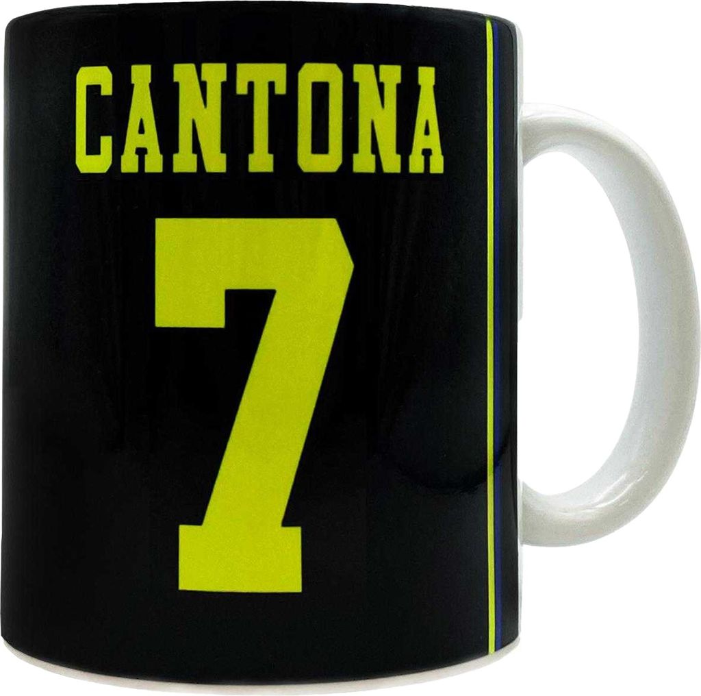 Manchester United FC - "Eric Cantona 7" Kaffeebecher, Keramik, 312ml GF588 (Einheitsgröße) (Schwarz)