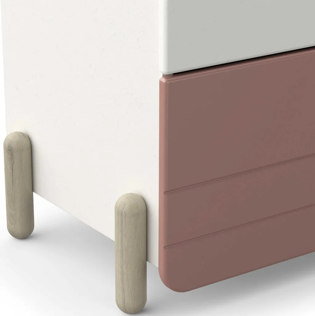 Meuble de rangement bicolore Janne : commode enfant rose et blanche - 9