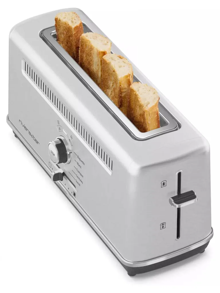 Grille-Pain Inox 1 Fente Longue pour Petit-Déjeuner Familial et Baguette