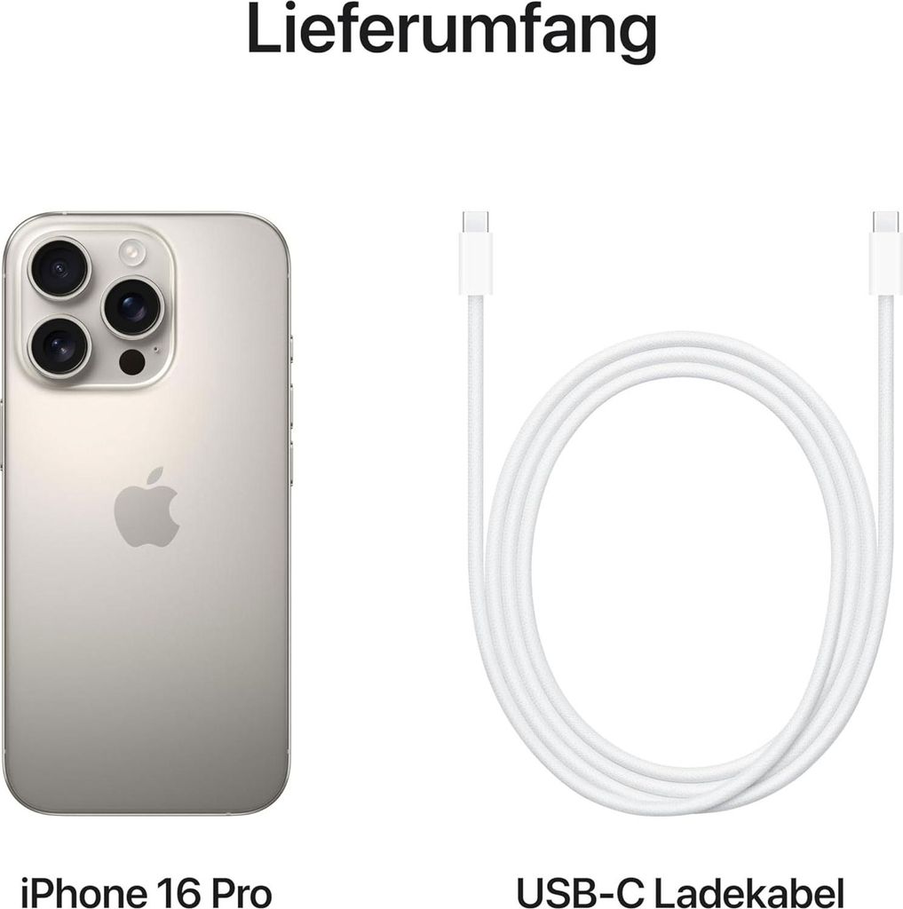 Apple iPhone 16 Pro 512GB Titan Natur Produktbild 