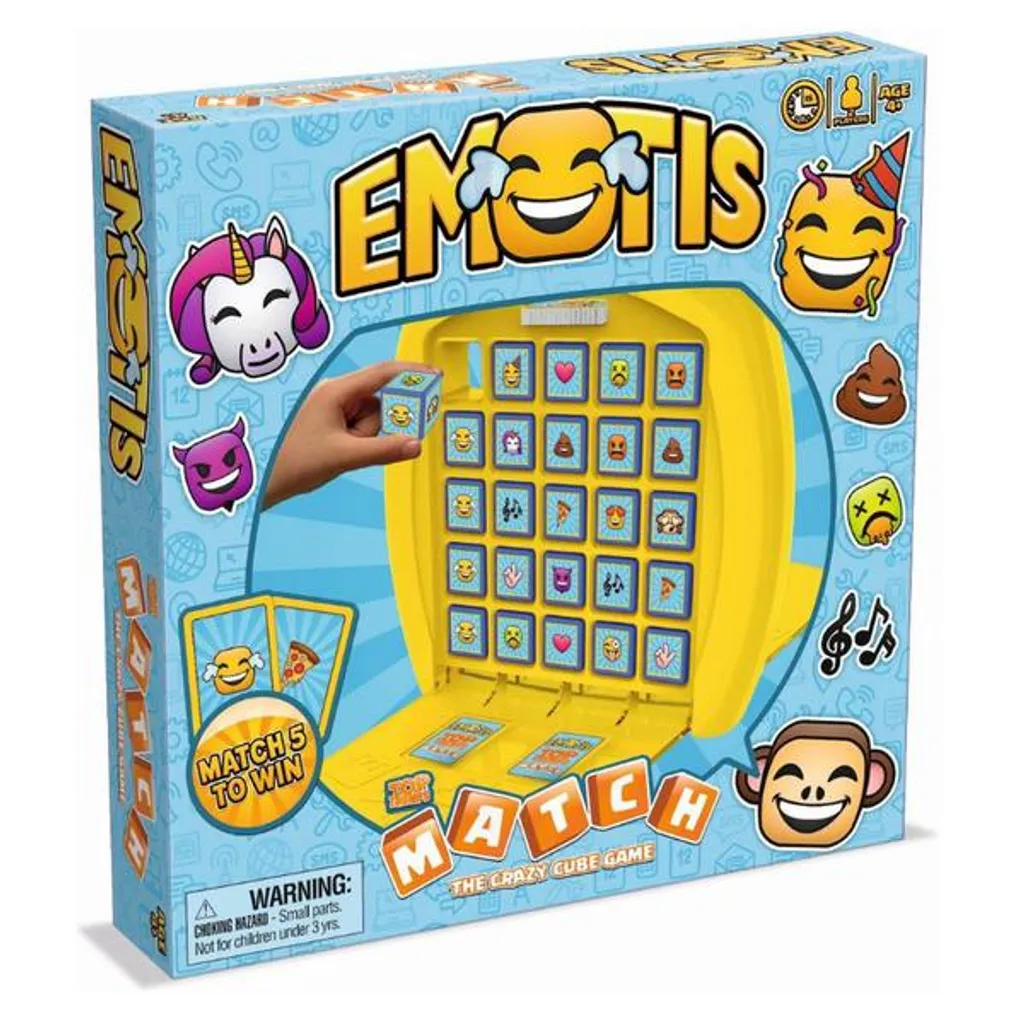 Top Trumps Match Emotis avec 25 cubes illustrés - Jeu éducatif et ludique