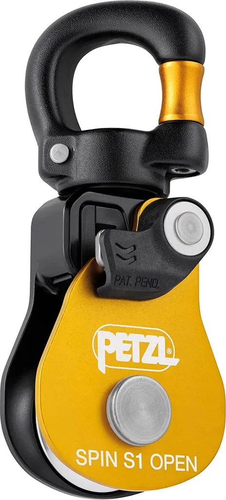 Poulie de Levage avec Émerillon Petzl Spin S1 Open Jaune Haute Performance