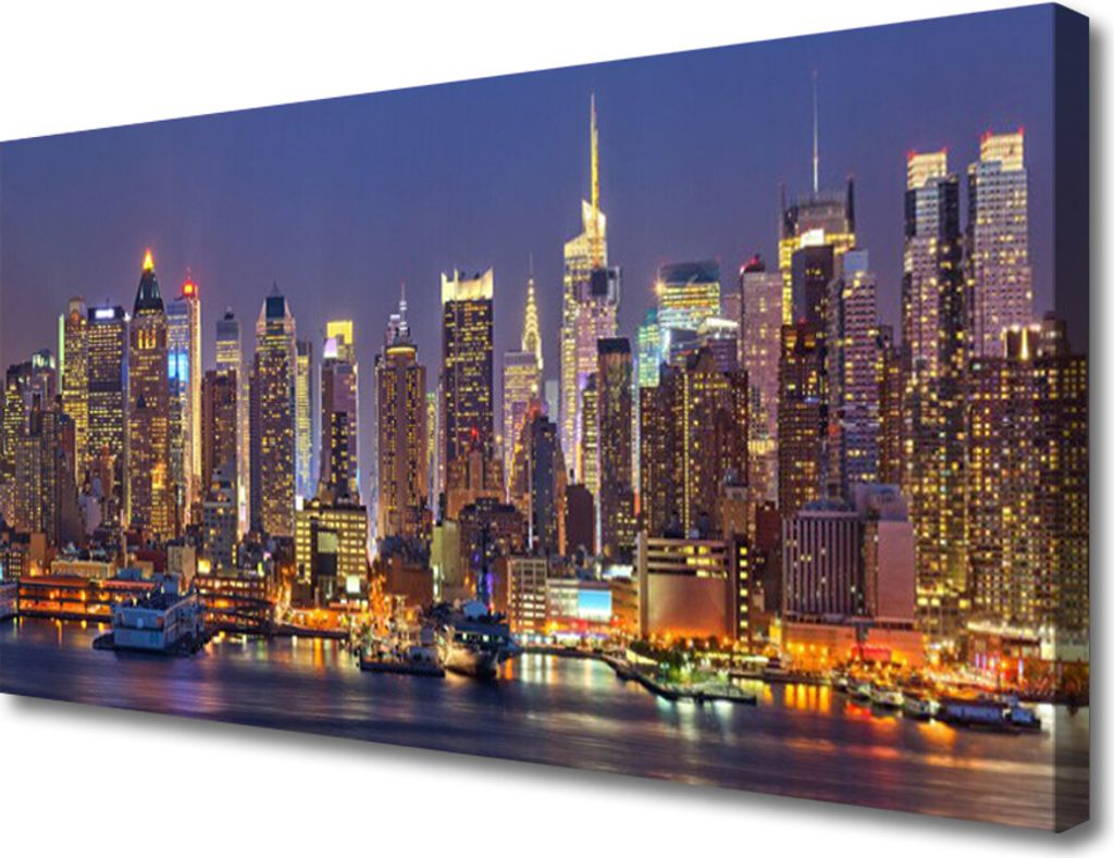 Tulup Leinwand-Bilder 100x50 Wandbild Canvas Kunstdruck Stadt Gebäude