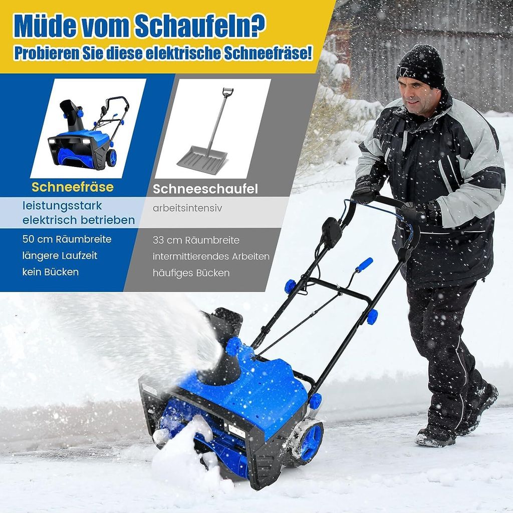 COSTWAY Elektro-Schneefräse mit LED-Leuchten & 15 A Motor, Produktbild 3