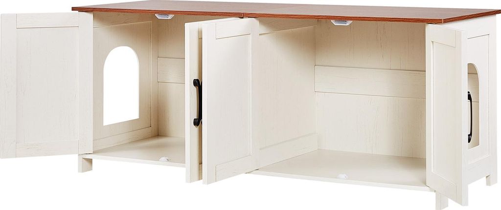 SucceBuy drewniana szafka dla kota, 1200x450x500 mm, z 4 Zdjęcie produktu 