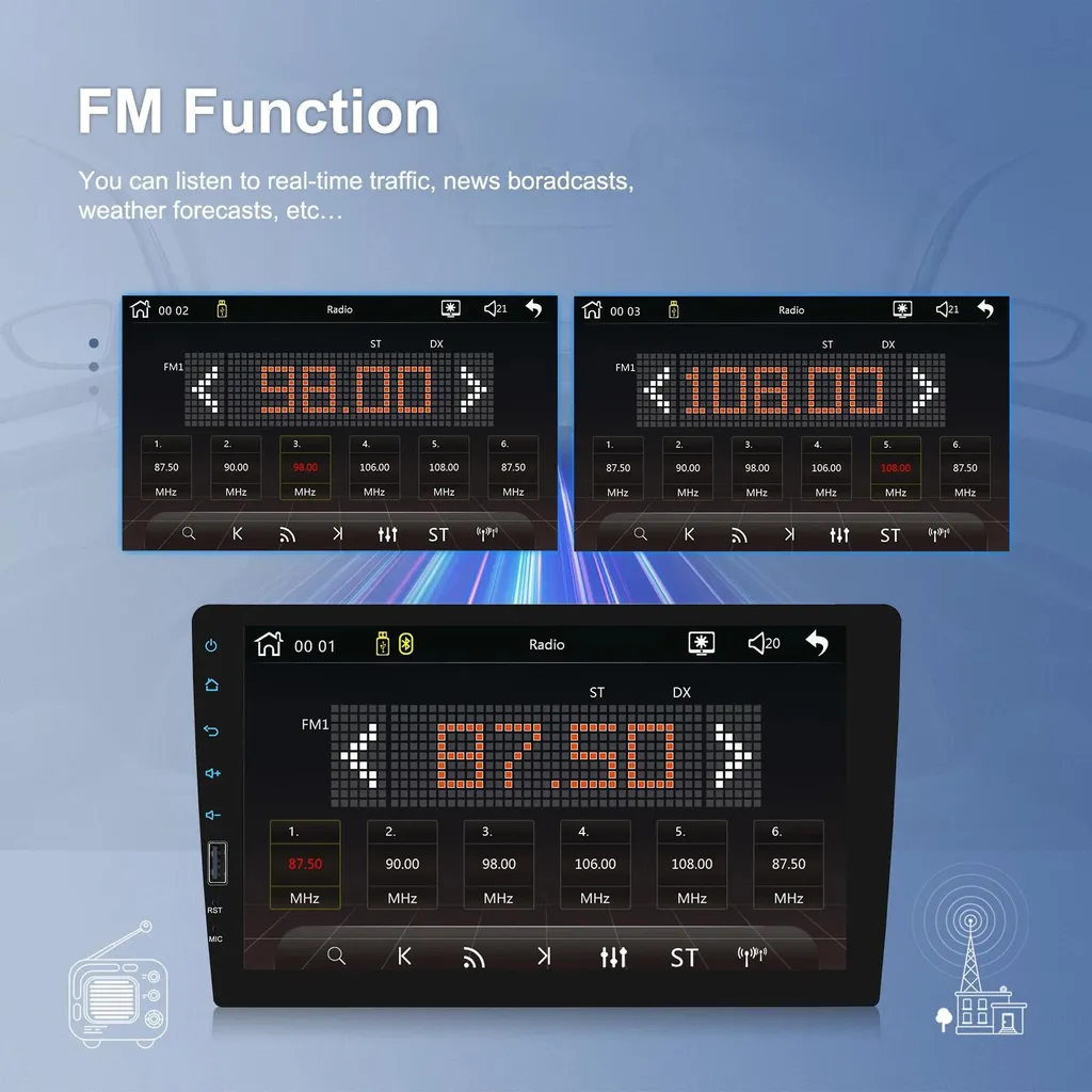 Autoradio Bluetooth 1 DIN : Écran Tactile pour Remplacer votre Poste - 8