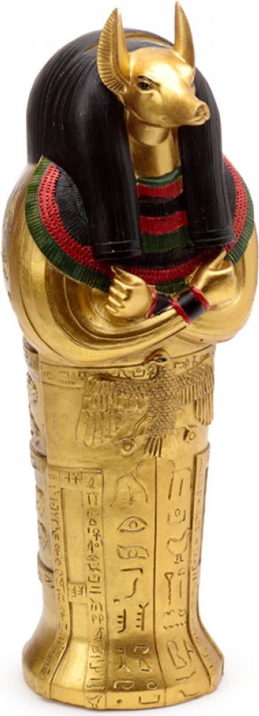 Figur Ägypten Großer ägyptischer Anubis Sarkophag Länge ca. 22 cm