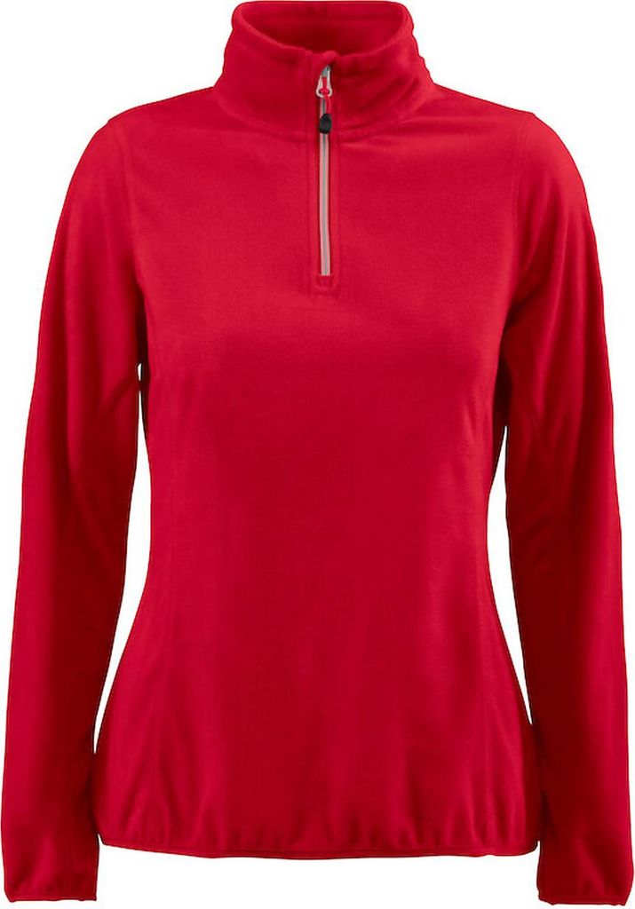 Railwalk Lady Damen Microfleece Pullover mit kurzem Reißverschluss, Farbe Rot