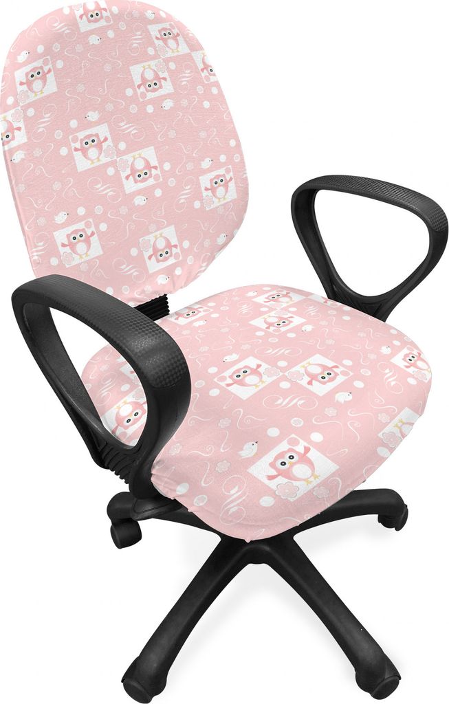 ABAKUHAUS Eulen Bürostuhl Schonbezug, Rosa Eulen Vögel Produktbild 