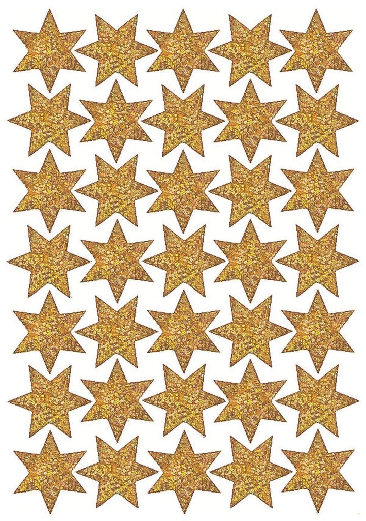 HERMA Weihnachts-Sticker DECOR "Sterne" gold beglimmert 1 Produktbild 