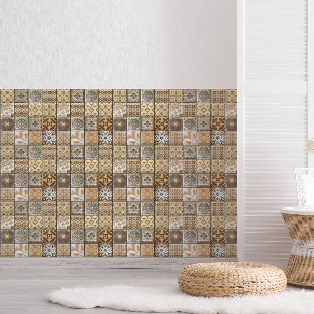 3 Dimension Multicolor Geometrische Muster Wasserbeständig Feuchtigkeitsbeständig Abnehmbare Selbstklebende Tapete Peel & Stick PVC Wandaufkleber...